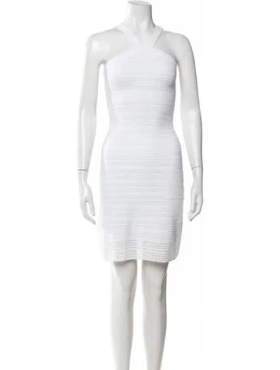 Pre-owned Alaïa Halterneck Mini Dress In White