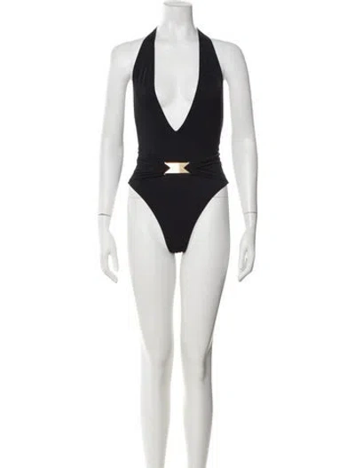 Pre-owned Alaïa Halterneck Sleeveless Bodysuit W/ Tags In Black