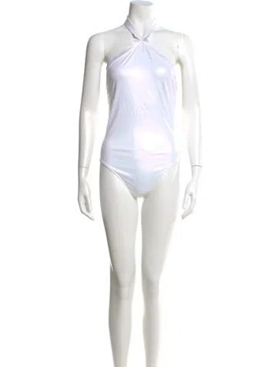 Pre-owned Alaïa Halterneck Sleeveless Bodysuit W/ Tags In White