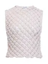 Alaïa White Knotted Sleeveless Tank Top In Neutral