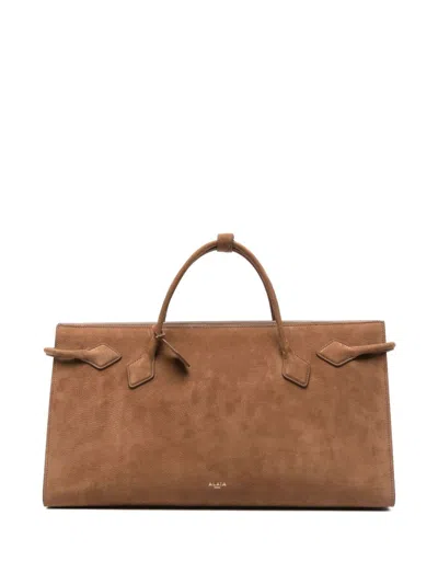 Alaïa Hand Leather Tote Bag In Brown