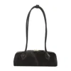 Alaïa Le Teckel Small Leather-trimmed Calf Hair Shoulder Bag In Black