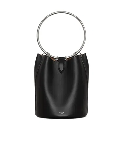 Alaïa Handbag With Metal Ring Handle In Black