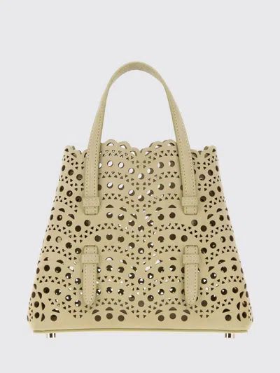 Alaïa Handbag Woman Color Green In Pink