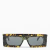 Alaïa Havana And Grey Rectangular Sunglasses In Multi