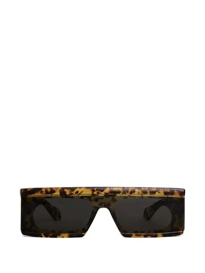 Alaïa Acetate Rectangular Mask Sunglasses In Brown