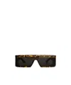 Alaïa Acetate Rectangular Mask Sunglasses In Brown