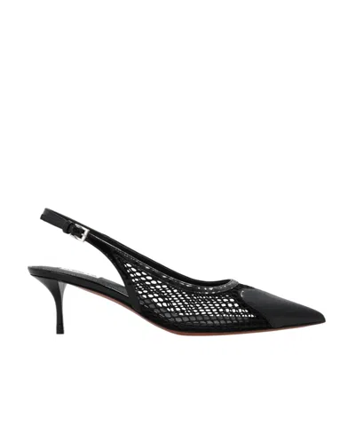 ALAÏA HEART 55MM SLINGBACK LEATHER PUMPS