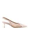 Alaïa Nude Clair Beige Patent Leather Slingback 55 Pumps In Nude