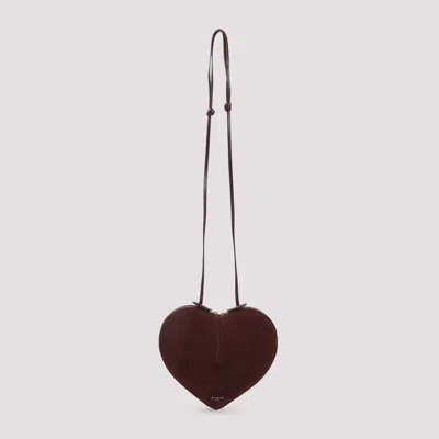 Alaïa Heart Bag In Burgundy