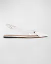 Alaïa Heart Clear Slingback Ballerina Flats In Blanc Optique