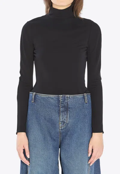 Alaïa Heart Cut-out Bodysuit In Black