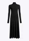 Alaïa Women Black Fluid Jersey Heart Dress In Black