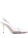 Alaïa Womens Coeur 90 Heart-shape Patent Leather Heeled Slingbacks Whit In 010
