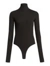 Alaïa Heart Jersey Bodysuit With Heart-shaped Back Neckline In Black