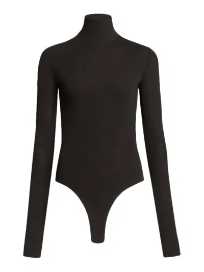 ALAÏA HEART JERSEY BODYSUIT WITH HEART-SHAPED BACK NECKLINE