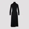 Alaïa Heart Cutout Turtleneck Long-sleeve Maxi Dress In Black
