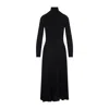 Alaïa Heart Cutout Turtleneck Long-sleeve Maxi Dress In Black
