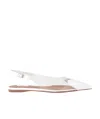 Alaïa Heart Clear Slingback Ballerina Flats In White