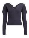 Alaïa Wool-blend Heart Sweater In Black