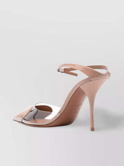 Alaïa Heart Pumps In Patent Calfskin In Grey
