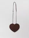 Alaïa Heart Shape Suede Shoulder Bag Goat Leather In Brown