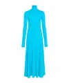 Alaïa Heart Cutout Turtleneck Long-sleeve Maxi Dress In Blue