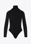 Alaïa Fluid Jersey Bodysuit With Heart Cut-out In Black