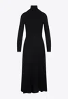 Alaïa Alaia Abito In Jersey Fluido Con Cuore In Black
