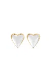 Alaïa Bombe Heart Embellished Earrings In White