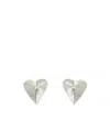 Alaïa Alaia Le Coeur Torn Silver Earrings Women In White