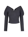 Alaïa Wool-blend Heart Sweater In Gray