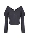 Alaïa Wool-blend Heart Sweater In Gray
