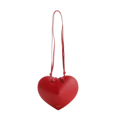 Alaïa Heart-shaped Shoulder Bag In Red