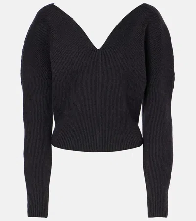 ALAÏA ALAÏA HEART WOOL-BLEND SWEATER