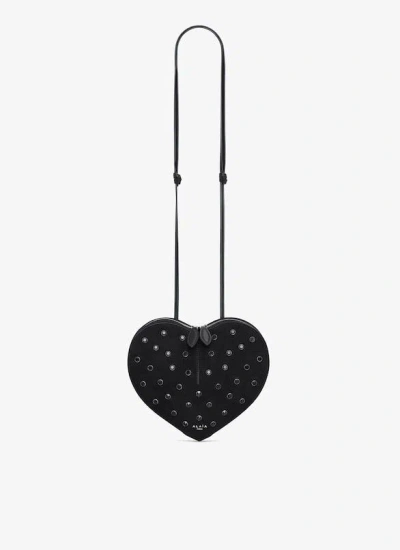 Alaïa Heart-shaped Crossbody Mini Bag In Black