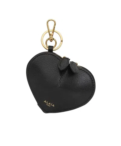 Alaïa Heart-shaped Zip Coin Purse In Black