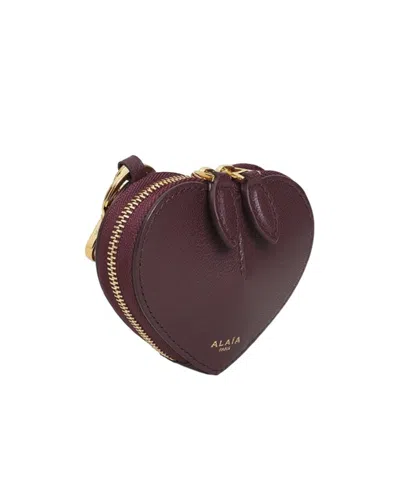 Alaïa Heart-shaped Zip Purse In Brown
