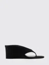 Alaïa Alaia Black Suede Goat Leather Wedge Thong Mules In Black