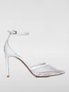 Alaïa Fishnet Patent Ankle-strap Pumps In White