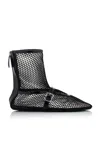 Alaïa High Ballerinas Mesh Leather Flats In Black