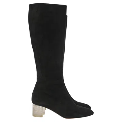 Alaïa High Boots In Black Suede