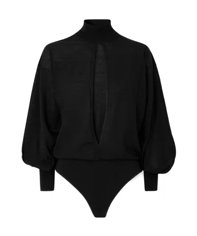 Alaïa High-collar Cut-cut Jumpsuit In Black