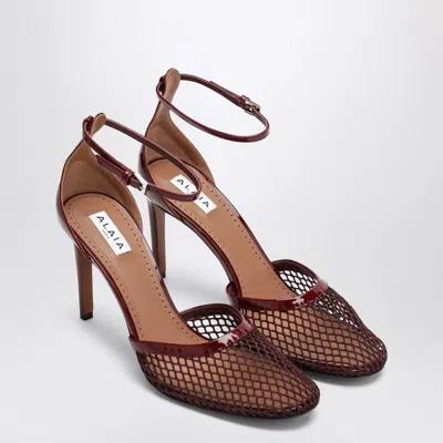 Alaïa Alaia High Dark Red Mesh Pumps Women