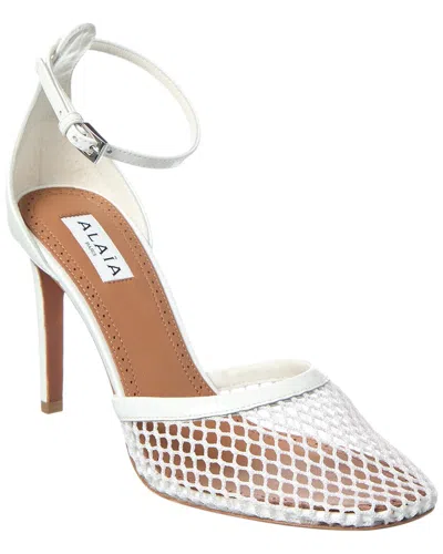 Alaïa Alaia High Fishnet Mesh & Leather Pump