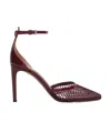 Alaïa Alaia Women Pumps 90 Mesh Sandals In Burgundy