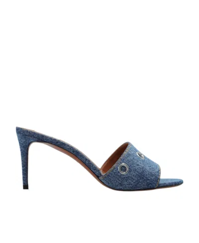 Alaïa High-heeled Denim Sandals In Blue