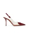 Alaïa Le Caur 90 Leather And Pu Slingback Pumps In Rouge Grenat