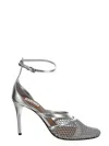 Alaïa Round Toe High Heel Sandals In Metallic