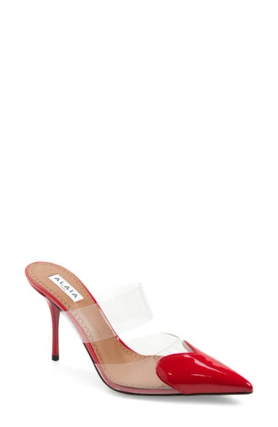 ALAÏA ALAÏA HIGH LOVE HEART POINTED TOE MULE